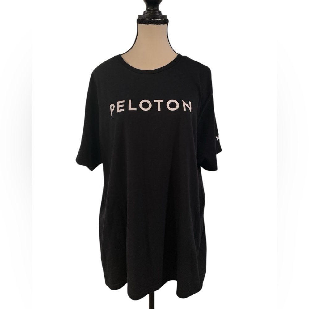 Peloton Black Tee with White Logo